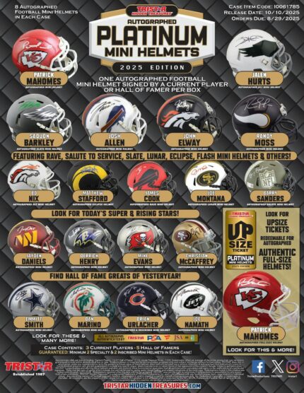 2025 TriStar Autographed Platinum Edition Mini-Helmet Football Box (Presell)